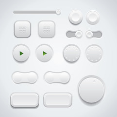 Modern UI button set including switches and push buttons