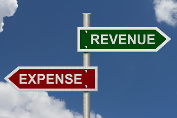 Fototapeta premium Revenue versus Expense