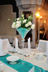 wedding decorations in the restaurant