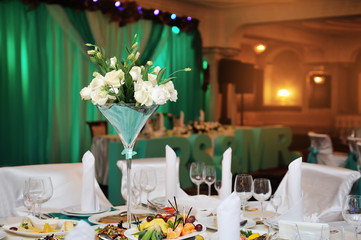 wedding decorations in the restaurant