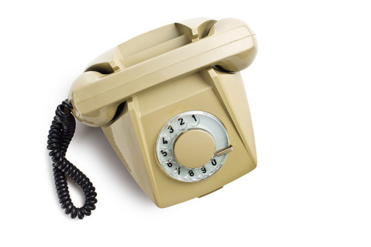 old beige telephone