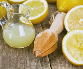 lemon juicer on an old wooden table