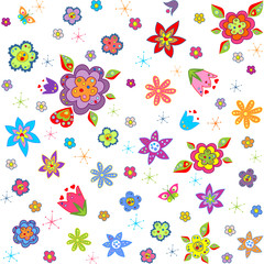 Obraz premium Wallpaper with abstract flowers