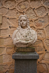 Fototapeta na wymiar Bust of Spanish king Ferdinand VI the Learned in Alcazar castle,