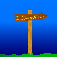 signboard for the beach vector illustration