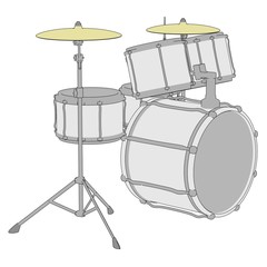 cartoon illustration of drum set