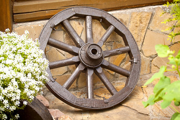 wooden wagon wheel