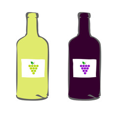 red and white wine color vector illustration