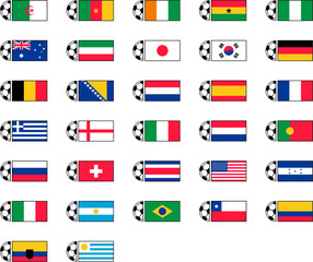 Soccer Ball and Country Flags