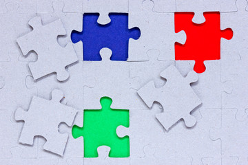 Obraz premium Puzzle with different colored pieces