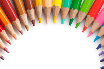 Colored Pencils arranged like arch