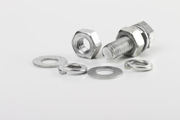 fasteners on the white background