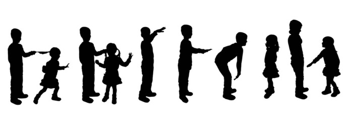 vector silhouette family