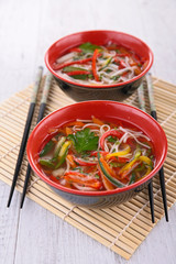 bowl of noodles soup