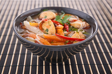 bowl of noodles soup