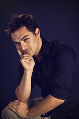 Fototapeta premium Young man thinking