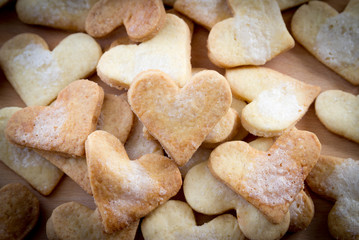Sweet heart shaped sugar cookies