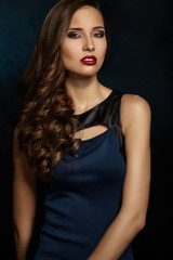 Naklejka premium Beautiful portrait of a girl. Bright makeup. Fashion.
