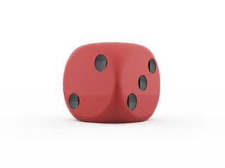 Red dice isolated on white