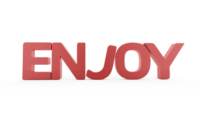 Enjoy red word isolated on white