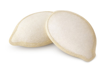 Slice of lemon fruit isolated on white with clipping path