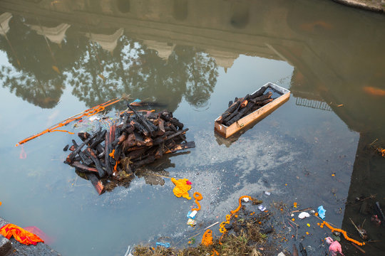 Bagmati River (Cremation ceremony) in Kathmandu, Nepal.