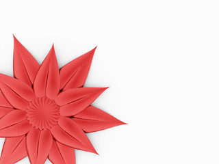 Red flower rendered on white