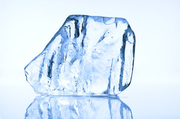Blue ice block closeup