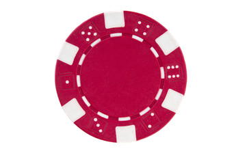 Poker chip on white background