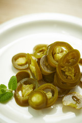 Pickled spicy green pepper