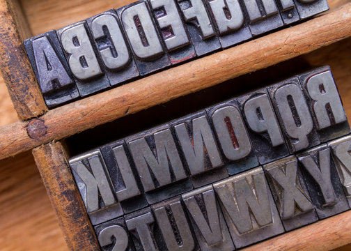 Typesetter drawer: alphabet