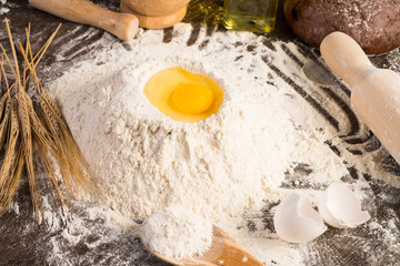 flour, eggs, wheat still-life