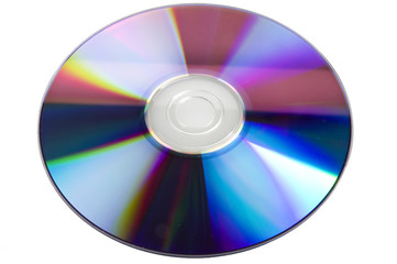 DVD disk DVD-rom close up on white background