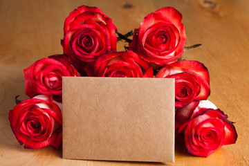 Roses and card