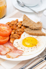Traditional English breakfast, vertical