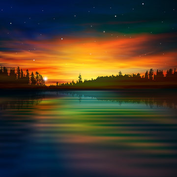 abstract nature background with sunrise