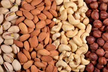 Assorted nuts background