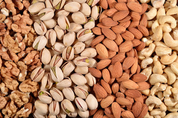 Assorted nuts background