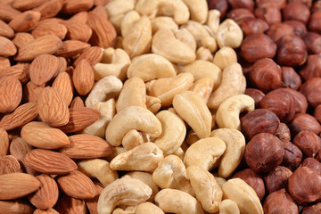 Assorted nuts background