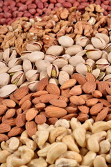 Assorted nuts background