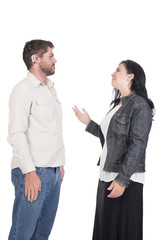 young deaf  or hearing impaired couple or siblings signing