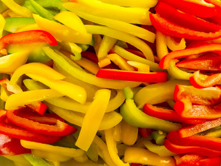 Sliced bell peppers