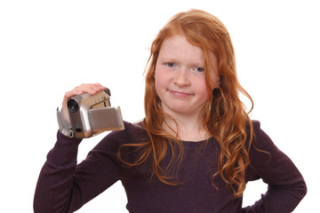 Girl with camcorder