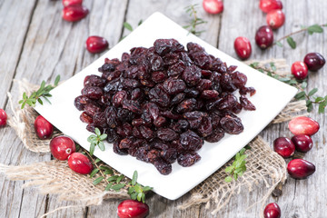 Portion of dried Cranberries