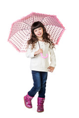 Beautiful little girl with umbrella