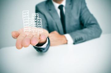 businessman and buildings