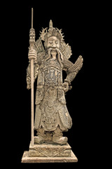 China dolls, statues church door.