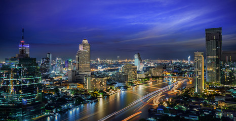Fototapeta na wymiar Bangkok City at night time
