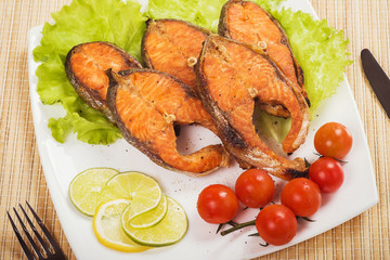 Baked trout with vegetables