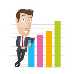 Business character - Statistic graph